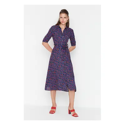 Női ruha Trendyol MultiColored BeltEd Shirt Dress