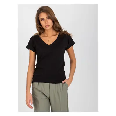 Basic black cotton T-shirt