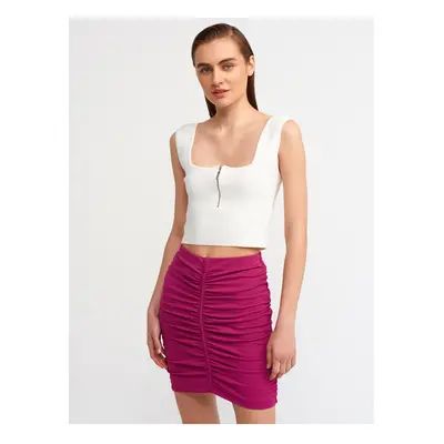 Dilvin Pleated Mini Skirt-magenta