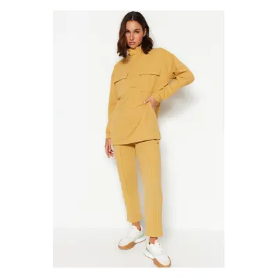 Trendyol Camel Pocket Detailed Knitted Tracksuit Set