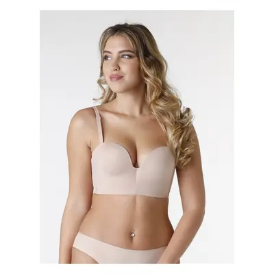 WONDERBRA ULTIMATE BACKLESS BRA - Women's push-up bra for a deep neckline on the back - flesh