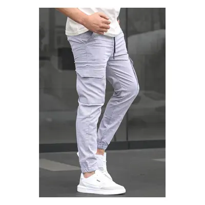 Madmext Gray Men's Cargo Pocket Jogger Pants