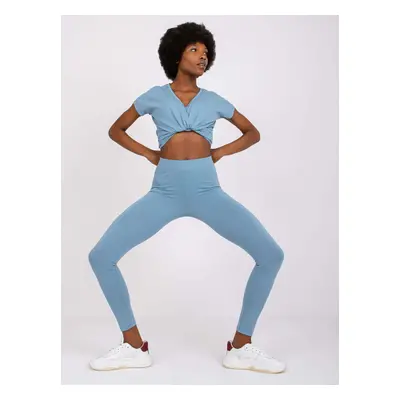 Dirty blue high-waisted leggings by Brigitte