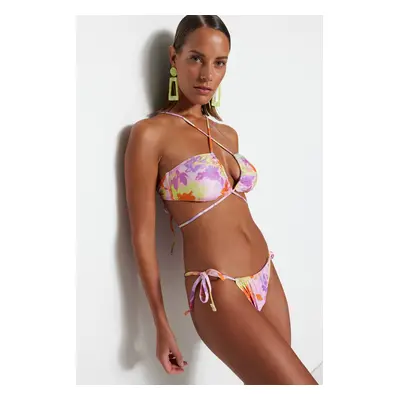 Trendyol Floral mintás alagút normál lábú bikini alsó