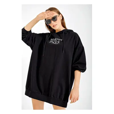 Bigdart Oversized Sweat Dress - Black