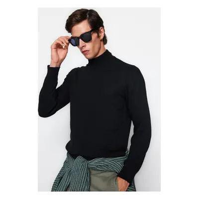 Trendyol Black Slim Fit Half Turtleneck Basic Knitwear Sweater