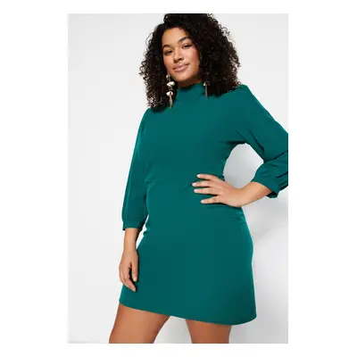 Trendyol Curve Emerald Green A-line mini szőtt ruha