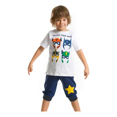 Denokids Mask Gang Boy T-shirt Capri Shorts Set