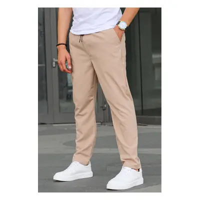 Madmext Fabric Parachute Beige Basic Men's Trousers