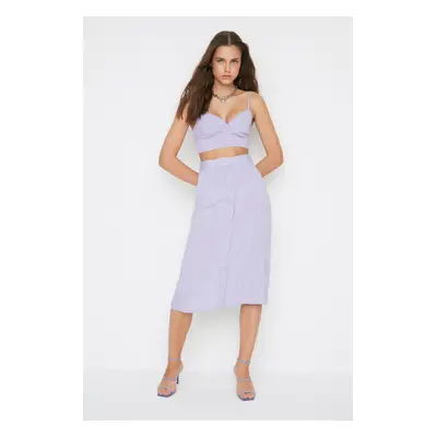 Trendyol Design Lilac Plaid Skirt