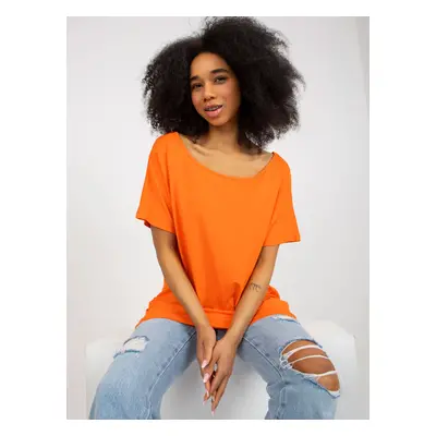 Basic orange blouse with oversize cut