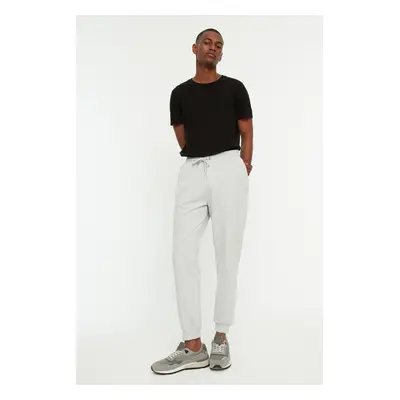 Trendyol Gray Men's Regular Cut Elastic Lace-up Sweatpants