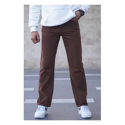 Madmext Brown Straight Fit Men's Jeans