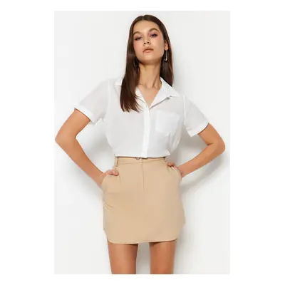 Trendyol Stone Woven Super Mini Skirt