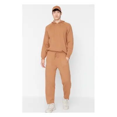 Trendyol Camel Mens Carrot Fit Sweater Pants