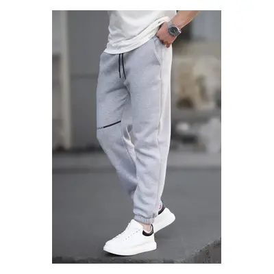 Madmext Graymelange Men's Pocket Detailed Basic Sweatpants