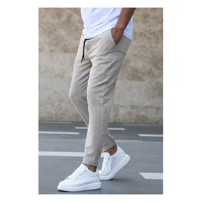 Madmext Checked Beige Jogger