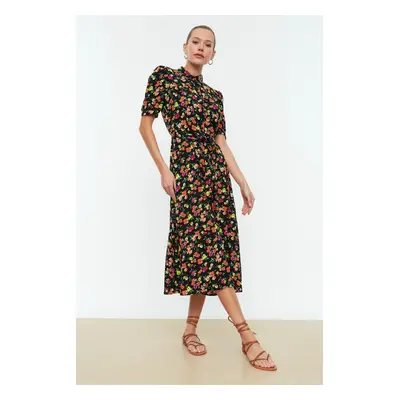 Női ruha Trendyol MultiColored BeltEd Shirt Dress