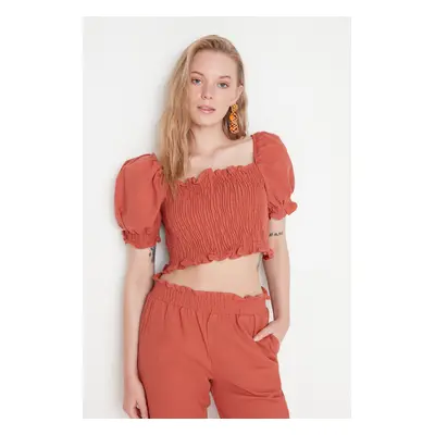 Trendyol Cinnamon Petite Gipe Blouse