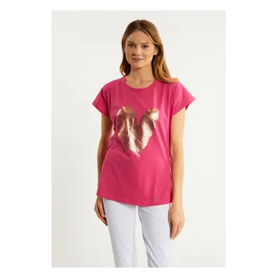 MONNARI Woman's T-Shirts Women's Cotton T-Shirt With An Interesting Pattern