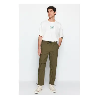 Trendyol Khaki Elastic Waist Tied Jogger Fit Baggy Parachute Trousers