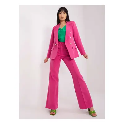 Dark pink elegant set with trousers