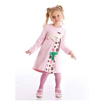 Denokids Cool Giraffe Girl's Pink Winter Long Sleeve Dress