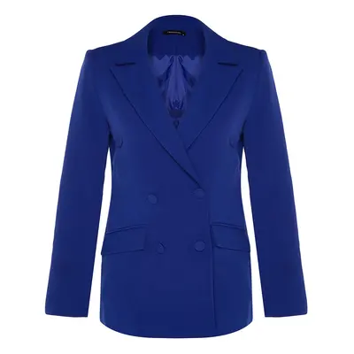 Trendyol Sax Regular Lined Double Breasted Closure Woven Blazer Jacket