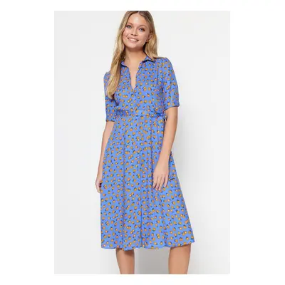 Női ruha Trendyol MultiColored BeltEd Shirt Dress