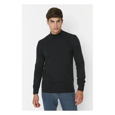 Trendyol Navy Blue Slim Fit Half Turtleneck Basic Knitwear Sweater