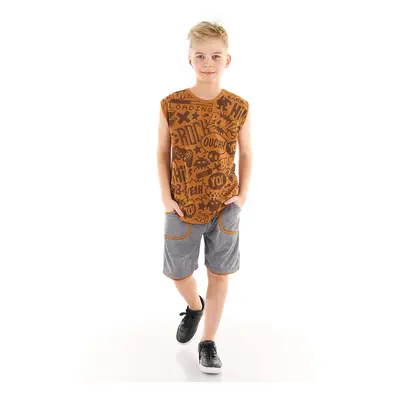 mshb&g Comics Boys Mustard T-shirt Shorts Set