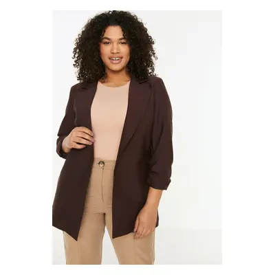 Trendyol Curve Brown Collar Detailed Jacket