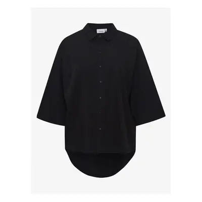 Black Shirt with Extended Back Fransa - Women