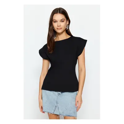 Trendyol Limited Edition Black 100% Cotton Basic Knitted T-Shirt