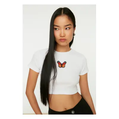 Női crop top Trendyol Embroidered