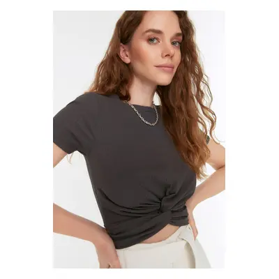 Női crop top Trendyol Anthracite