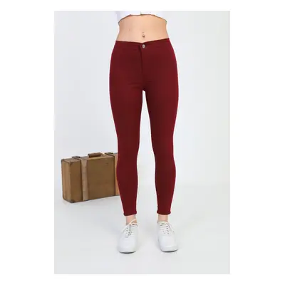 BİKELİFE női bordó piros lycra leggings nadrág