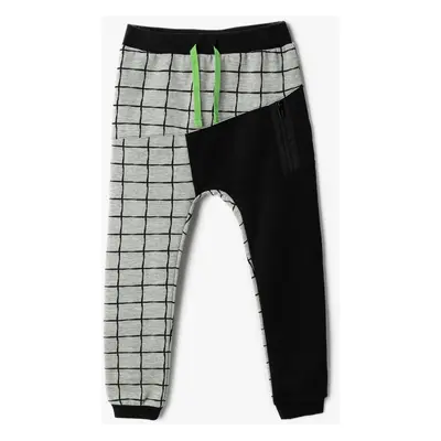 Koton Jogger Sweatpants Checkered Color Contrast with Tie Waist