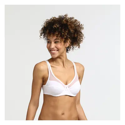 DIM GENEROUS COTTON BIO BRA - Women's bra made of organic cotton - white