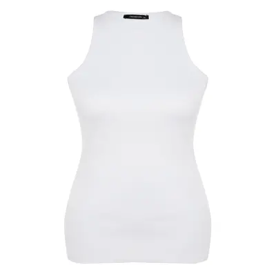 Trendyol Curve White Halter Neck Basic Knitted Undershirt