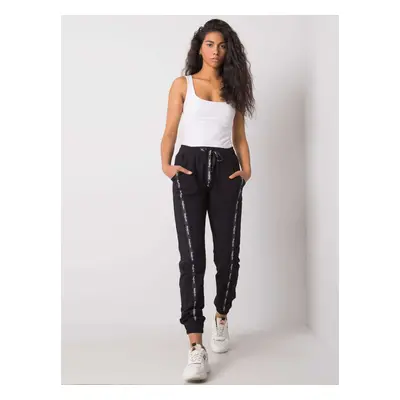 Women's black cotton sweatpants