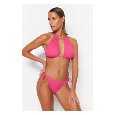 Trendyol Fuchsia Tie-Up normál lábú bikini alsó