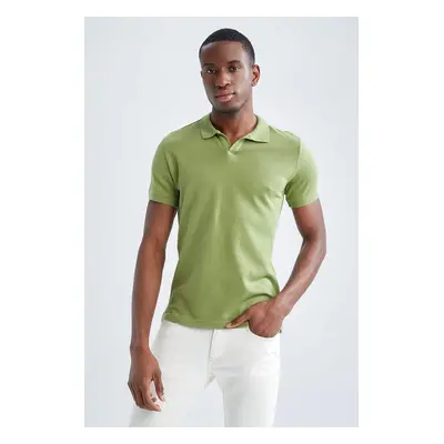 DEFACTO Slim Fit Polo Neck Basic kötöttáru rövid ujjú póló