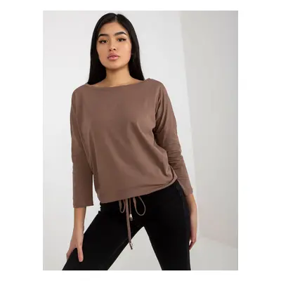 Basic brown cotton T-shirt by Fiona