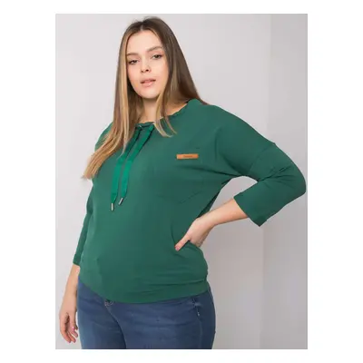 Dark green plus size sweatshirt without hood Pasadena