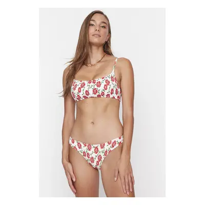 Trendyol White Floral mintás Gype Bikini alsó