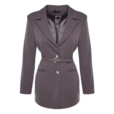 Trendyol Anthracite Premium Regular Lined Woven Blazer Jacket