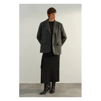 Trendyol Limited Edition antracit oversize kabát