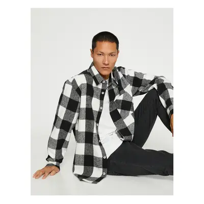 Koton Plaid Lumberjack Shirt Classic Collar Long Sleeve