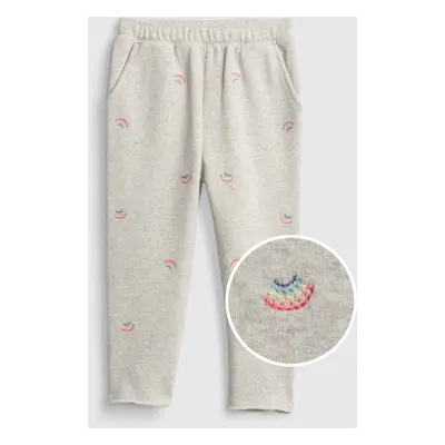 Grey girls' sweatpants with rainbow GAP